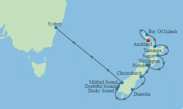 USa spesialisten Amerikaspesialisten, nordmannsreiser, cruisereiser, cruise rundt New Zealand til Sydney med Celebrity Edge
